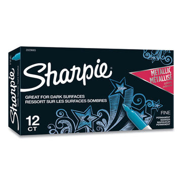 Sharpie® Metallic Fine Point Permanent Markers, Fine Bullet Tip, Blue, Dozen freeshipping - TVN Wholesale